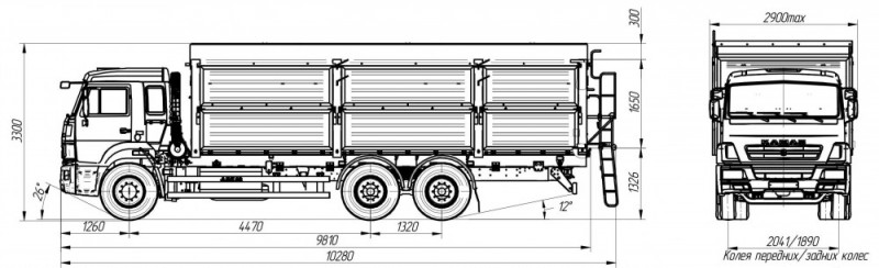 Бортовой автомобиль-зерновоз AMKAR-6387-01E