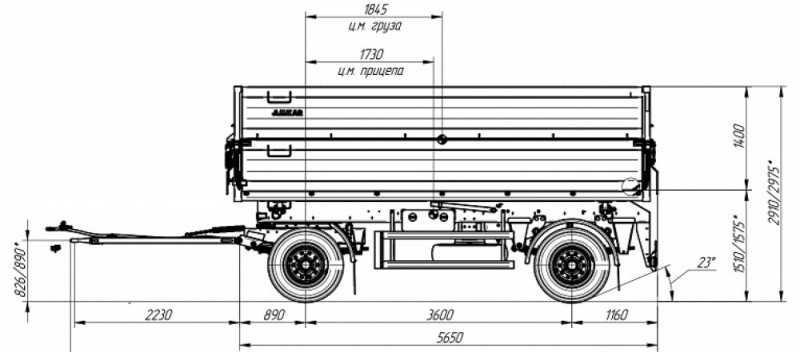 Прицеп самосвальный AMKAR-8595-22
